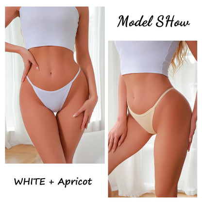 8Pcs/Set Women Cotton Panties Sexy Low Waist G-String Thong Thin Belts Female Breahtable Underwear Ladies Soild Panties Lingerie