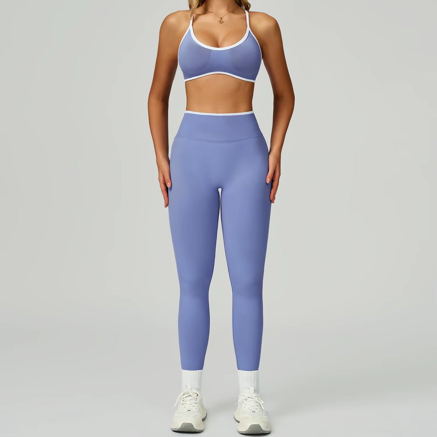 Seamless 2PCS Yoga Sets Women Gym Fitness Suits Workout Tracksuits Sportswear Female Sexy Long Sleeve Crop Top Sports Suit