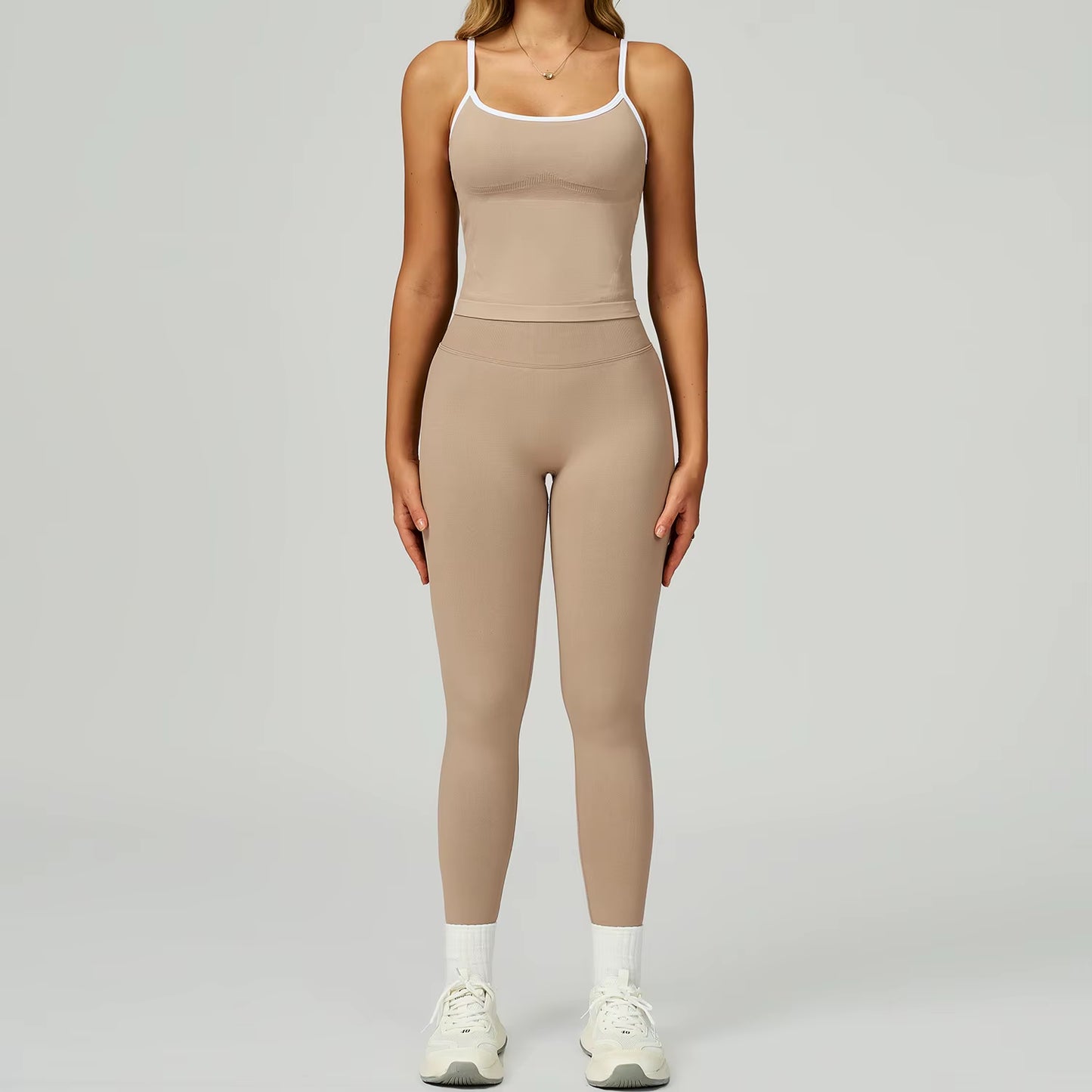Seamless 2PCS Yoga Sets Women Gym Fitness Suits Workout Tracksuits Sportswear Female Sexy Long Sleeve Crop Top Sports Suit