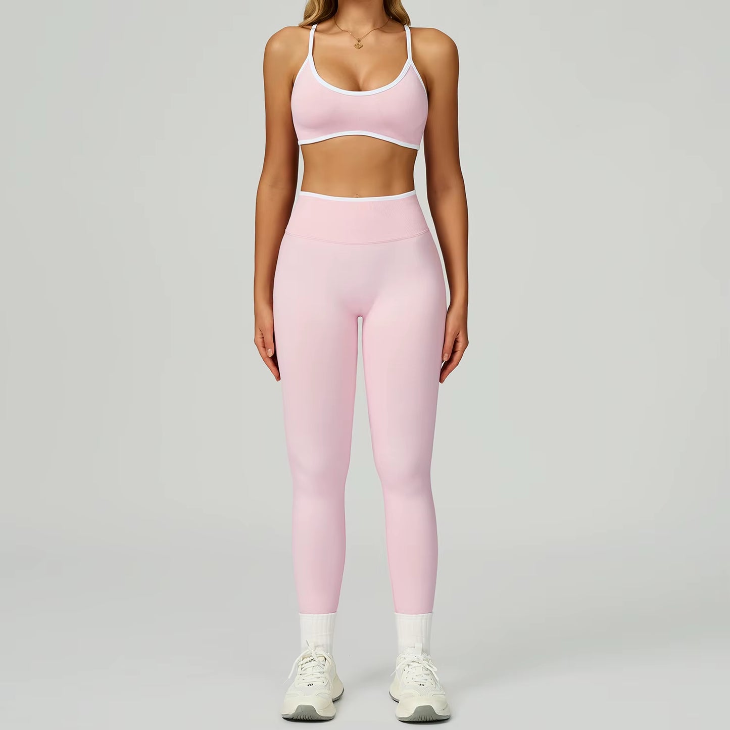 Seamless 2PCS Yoga Sets Women Gym Fitness Suits Workout Tracksuits Sportswear Female Sexy Long Sleeve Crop Top Sports Suit