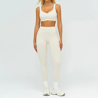 Womens Workout Sets 2 Piece Sets Contrastline Built-In Bra Tank Top High Waist Butt Lifting Leggings Gym Yoga Outfits