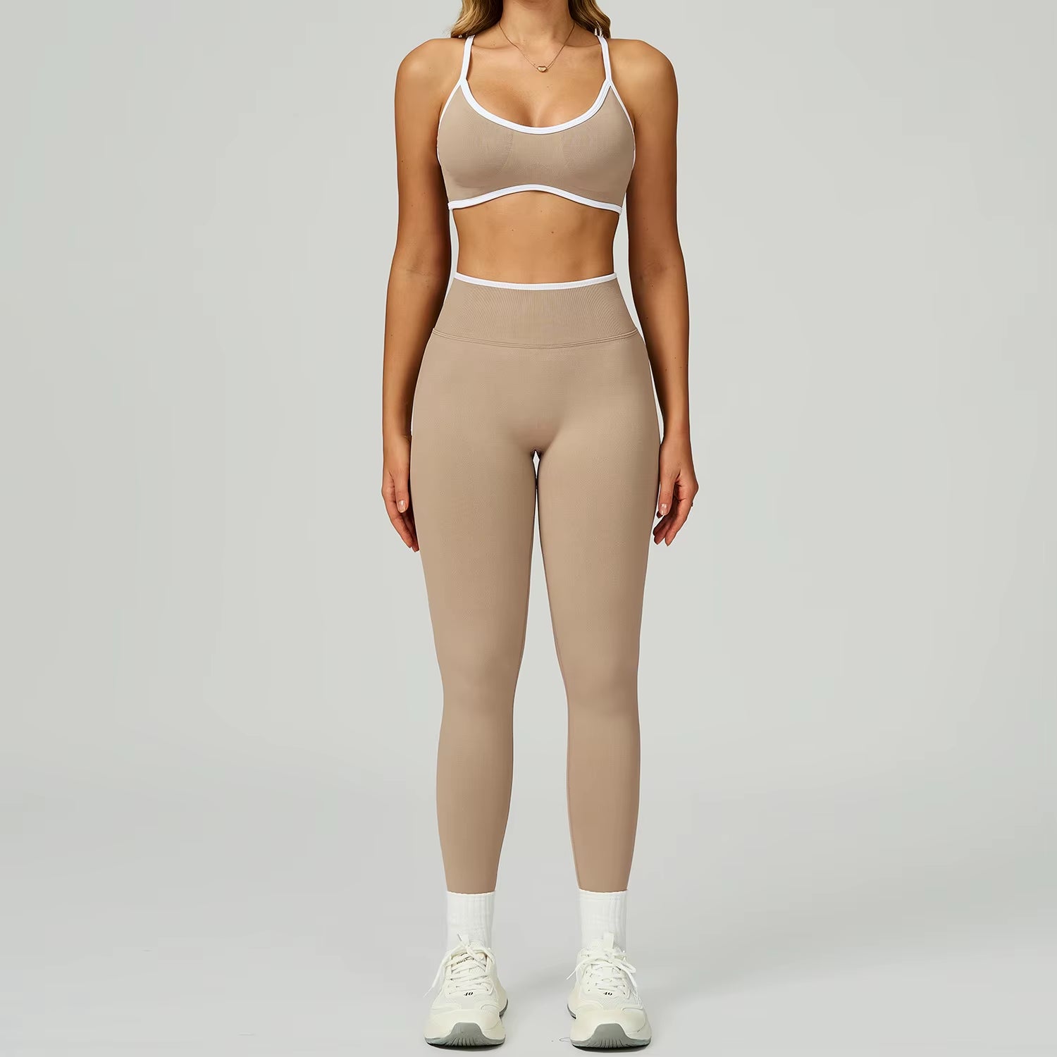 Seamless 2PCS Yoga Sets Women Gym Fitness Suits Workout Tracksuits Sportswear Female Sexy Long Sleeve Crop Top Sports Suit