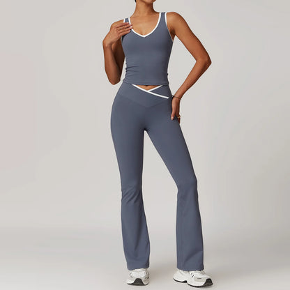 2 Pieces Yoga Set Workout Outfits Fitness Sportswear Gym Tracksuit High Waist Leggings Sports Bra Athletic Wear Women Clothes