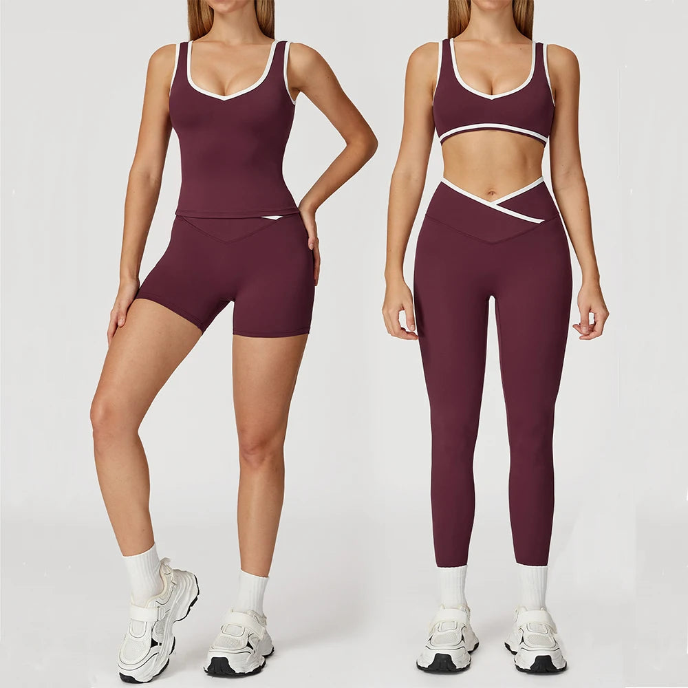 2 Pieces Yoga Set Workout Outfits Fitness Sportswear Gym Tracksuit High Waist Leggings Sports Bra Athletic Wear Women Clothes