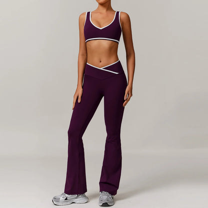 2 Pieces Yoga Set Workout Outfits Fitness Sportswear Gym Tracksuit High Waist Leggings Sports Bra Athletic Wear Women Clothes