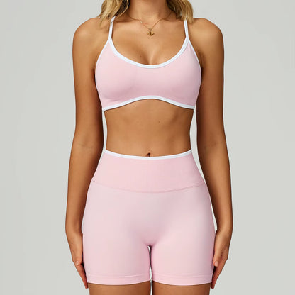 Seamless 2PCS Yoga Sets Women Gym Fitness Suits Workout Tracksuits Sportswear Female Sexy Long Sleeve Crop Top Sports Suit