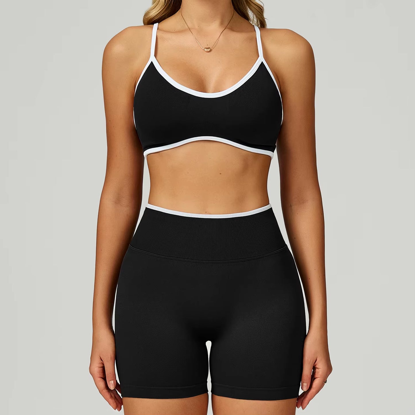 Seamless 2PCS Yoga Sets Women Gym Fitness Suits Workout Tracksuits Sportswear Female Sexy Long Sleeve Crop Top Sports Suit