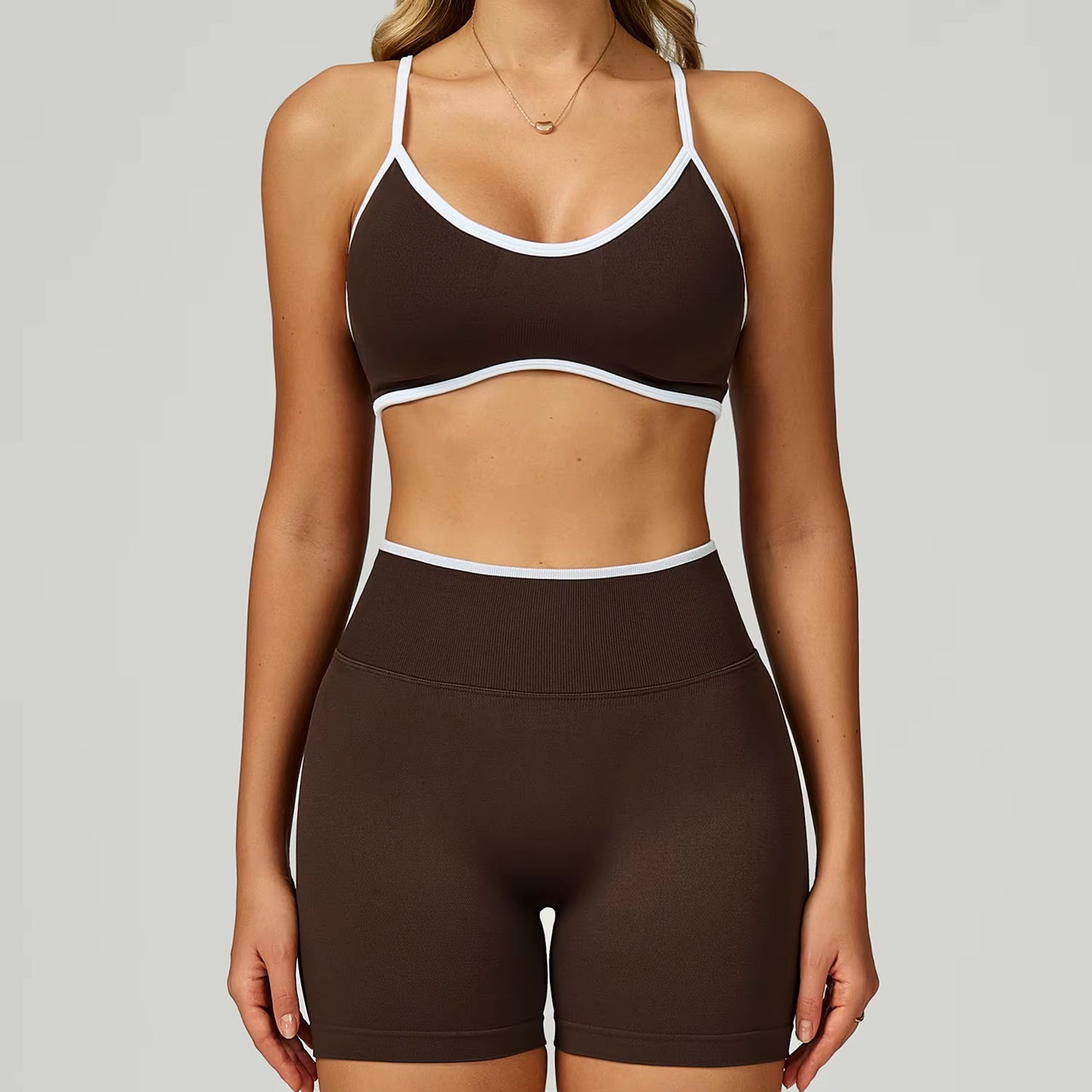 Seamless 2PCS Yoga Sets Women Gym Fitness Suits Workout Tracksuits Sportswear Female Sexy Long Sleeve Crop Top Sports Suit