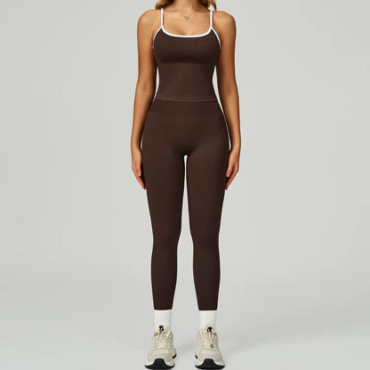 Seamless 2PCS Yoga Sets Women Gym Fitness Suits Workout Tracksuits Sportswear Female Sexy Long Sleeve Crop Top Sports Suit